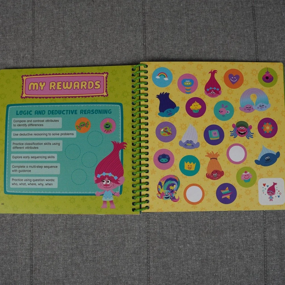 LeapFrog LeapStart Trolls Solve It All Poppy Branch Level 3 Kindergarten Book
